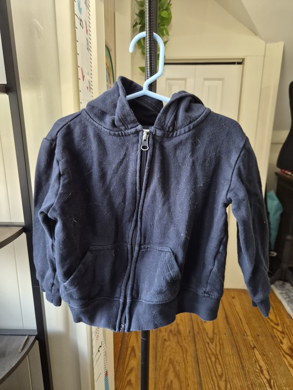 Kids Navy Full-Zip Hooded Sweatshirt